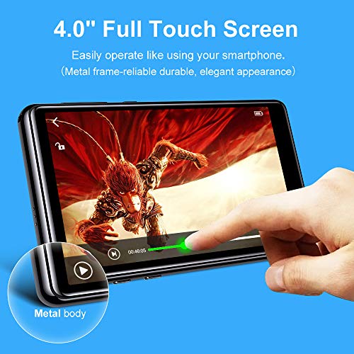 Mp3 Player with Bluetooth 5.0,Tengsen 16GB 4.0" Full Touchscreen HD Video Mp4 Mp3 Music Player with Speaker,Portable HiFi Sound with FM Radio, Voice Recorder, E-Book, Sport Pedometer,Support TF Card - Thumbnail 6
