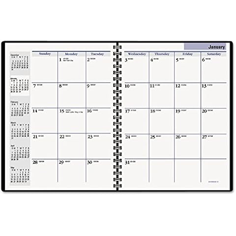 DayMinder G400-00 Recycled Monthly Planner, Black, 6 7/8" x 8 3/4", 2015 Cover