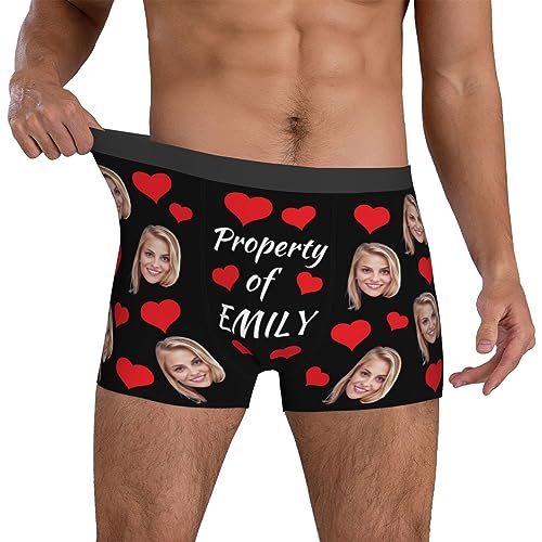 Custom Boxers for Men Boyfriend Father Husband, Personalized Funny Face Boxers for Birthday Valentine's Day Gifts for Him3