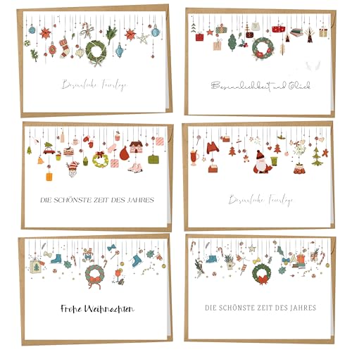 BIROYAL Weihnachtskarten mit Umschlag Set (12 Stück) | Weihnachtsblumengirlande Klappkarten | Coole Weihnachtskarte Weihnachtspostkarten Christmas Postkarte mit Umschlägen für deine Weihnachtsgrüße BIROYAL Weihnachtskarten mit Umschlag Set (12 Stück) | Weihnachtsblumengirlande Klappkarten | Coole Weihnachtskarte Weihnachtspostkarten Christmas Postkarte mit Umschlägen für deine Weihnachtsgrüße