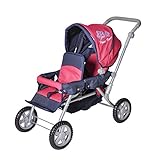  Knorrtoys 16666 Combi Poussette Big Twin pour poupées Jumelles 2 Tons : Marine / Fushia