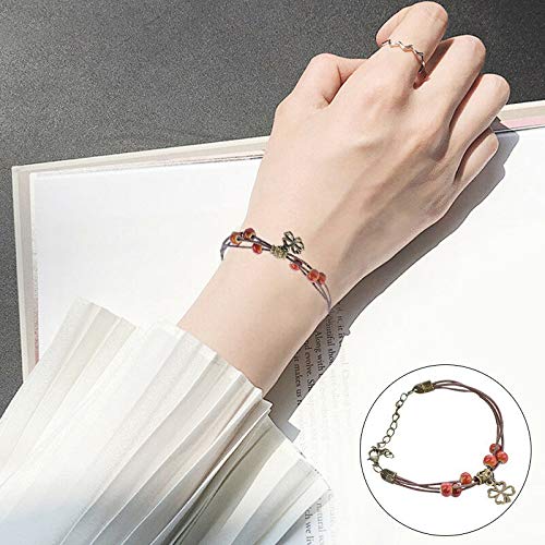 ELECTROPRIME 9920 Bracelet Four-Leaf Clover Red Beans Accessories Gift Simple Ceramics DIY