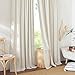 NICETOWN Natural Thick Linen Curtains 108 inches Long for Bedroom, Pinch Pleated/Rod Pocket/Back Tab Privacy Added Window Treatments with Light Filtering for Living Room, W52 x L108, 2 Panels