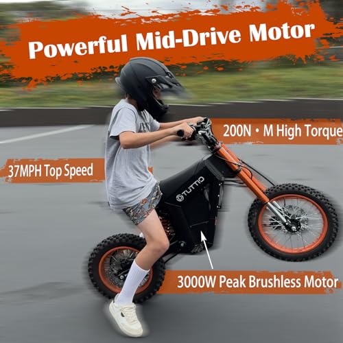 Image of IGC Tuttio Soleil01 Electric Mini Bike for Adults & Teens - 37MPH 14 inch /12 inch Tire Fat Tire Outdoor Ebikes with 2000W & 21AH, 3-Speed Modes Off-Road Motorcycle, 18-43 Miles Range Electric Dirt Bike
