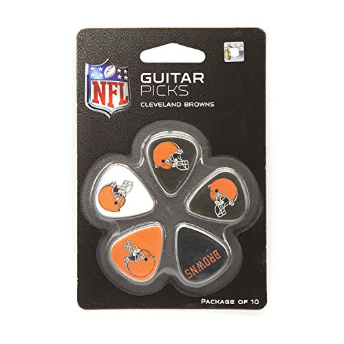 Woodrow Guitar by The Sports Vault NFL Cleveland Browns Guitar Picks, 10 Pack, Team Color , 1â€ x 1.25â€