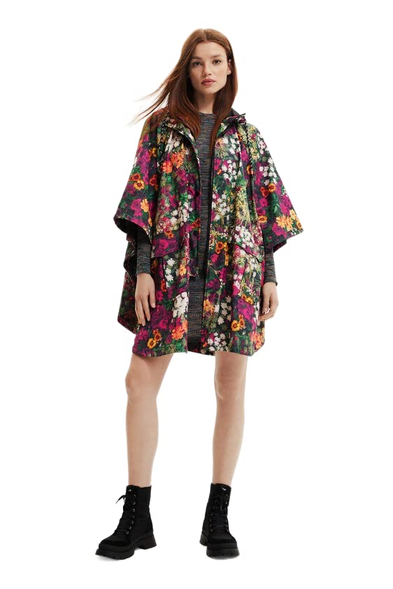 Desigual Poncho_Ivy Colima, 4105 Green, Vert, Taille Unique Femme