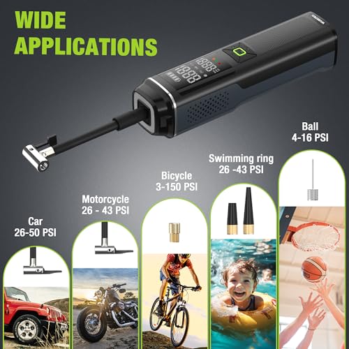 WORKPRO Portable Tire Inflator, 7.2V/12V Small/Mid/Large Air Compressor, Digital Display - image 8