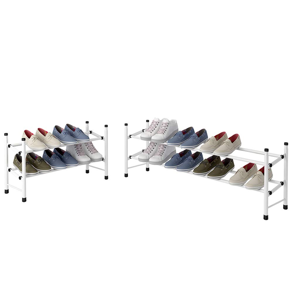 Schoenenrek Met 2 Lagen - Opbergoplossing Voor 10-12 Paar Schoenen Stapelbaar En Geschikt Voor Elke Kamer 30 X 116 X 34 Cm Zwart