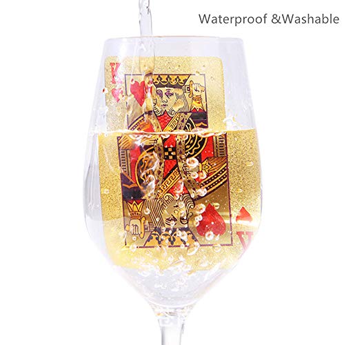 2 Stück Diamant Gold Schwarz Spielkarten Wasserdicht Kunststoff Pokerkarten Hochflexibel Gold Schwarz Folie Spielkarten Karten Deck Karten mit Box (schwarz) – Bild 5