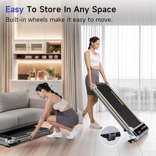 Walking Pad with Handles, Walking Pad Treadmill with Incline, 2 in 1 Foldable Treadmills for Home Small Spaces, Portable Under Desk Treadmill with 3-Level Incline, Compact Design - Image 7