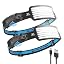 Lampe Frontale Rechargeable Smiling Shark TS-4 - 2400mAh, 2 Projecteurs, Capteur Mouvement - Pour Randonnée, Camping, Course