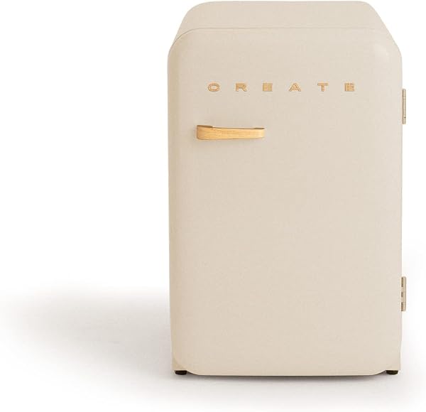 CREATE / RETRO FRIDGE 83.5 WOOD/Frigorífico blanco roto maneta madera / 98W. bajo consumo. 2 estantes. regulador temperatura. botellero. 56x54x84cm - 1