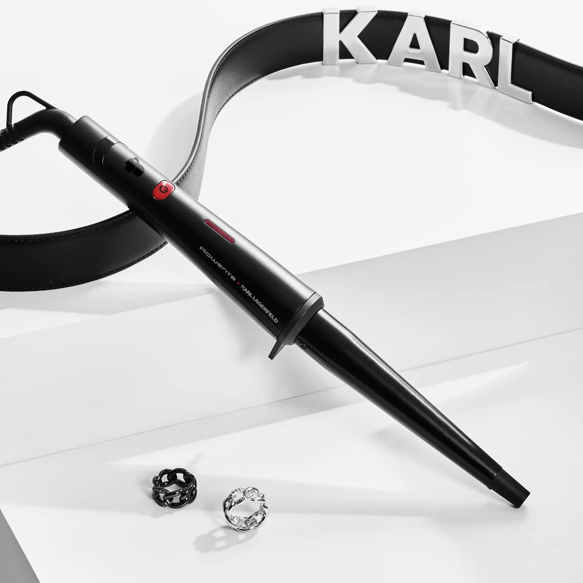 Rowenta x Karl Lagerfeld CF324L Pince conique Fer à friser professionnel Keratin & Glow 200°C