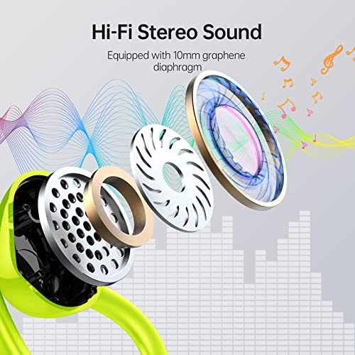 Auriculares-Inalambricos-Deportivos-Auriculares-Bluetooth-53-HiFi-Estereo-y-HD-Mic-Cascos-Inalambricos-con-Verde-Gancho-IP7-Impermeable-In-Ear-Auriculares-Running-48H-de-Bateria-Pantalla-LED