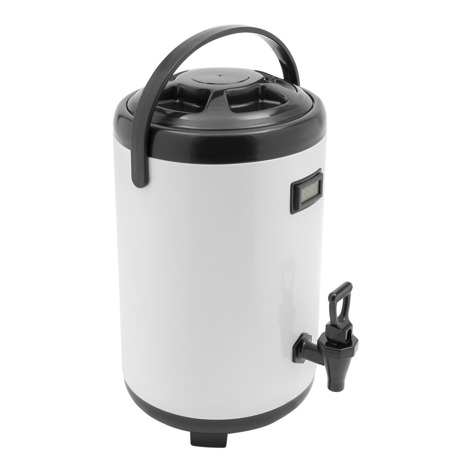 10L Iso-Dispenser mit Elektronischer Thermometer, faltbar Isolierbehälter für heiße und kalte Getränke, 24cm x 42cm Getränkespender aus Edelstahl, Isolierter Eimer Für Heiß- Und Kaltgetränkespender