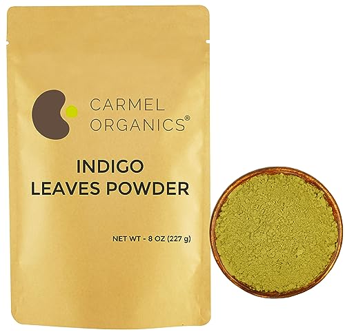 CARMEL ORGANICS Indigo Leaves Powder (8 Ounce) For Your Hair Colour| Pure and Natural Indigo Powder | No Added Colors or Preservatives | Indigofera tinctoria