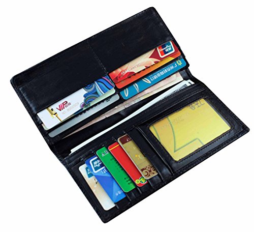 New! China Dragon New 3D Genuine Leather Men Long Wallets Black3