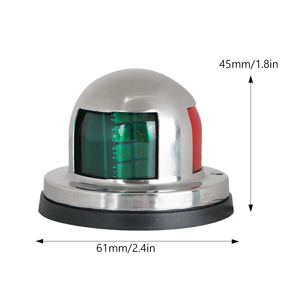 Luci Di Via Barca,12V Luce di Navigazione,Luci di Prua con Led Rosso e Verde IP68 Impermeabile In Acciaio Inossidabile Lampada di Segnalazione Notte per Barche Ricambi Barca Yacht