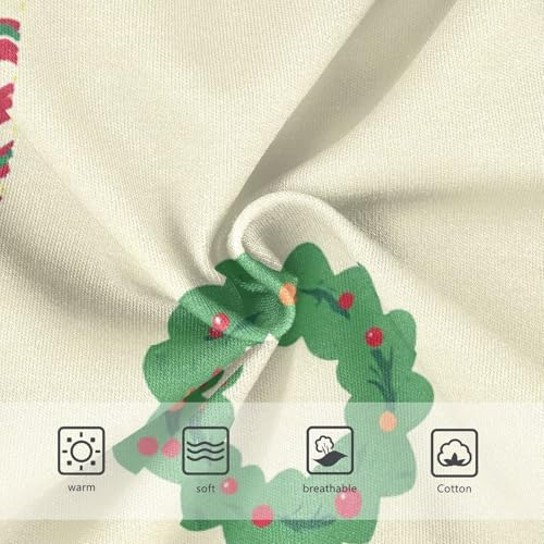 Girls' Triangle Panties Briefs Underwear for Kid Christmas Wreath Candy Cane Pattern3