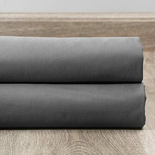 Image of HPD Half Price Drapes Solid Tie Top Cotton Curtains 108 Inches Long (1 Panel) Luxury Light Filtering Curtains for Living Room, Modern Semi Sheer Curtain for Bedroom, 50W X 108L, Millstone Gray