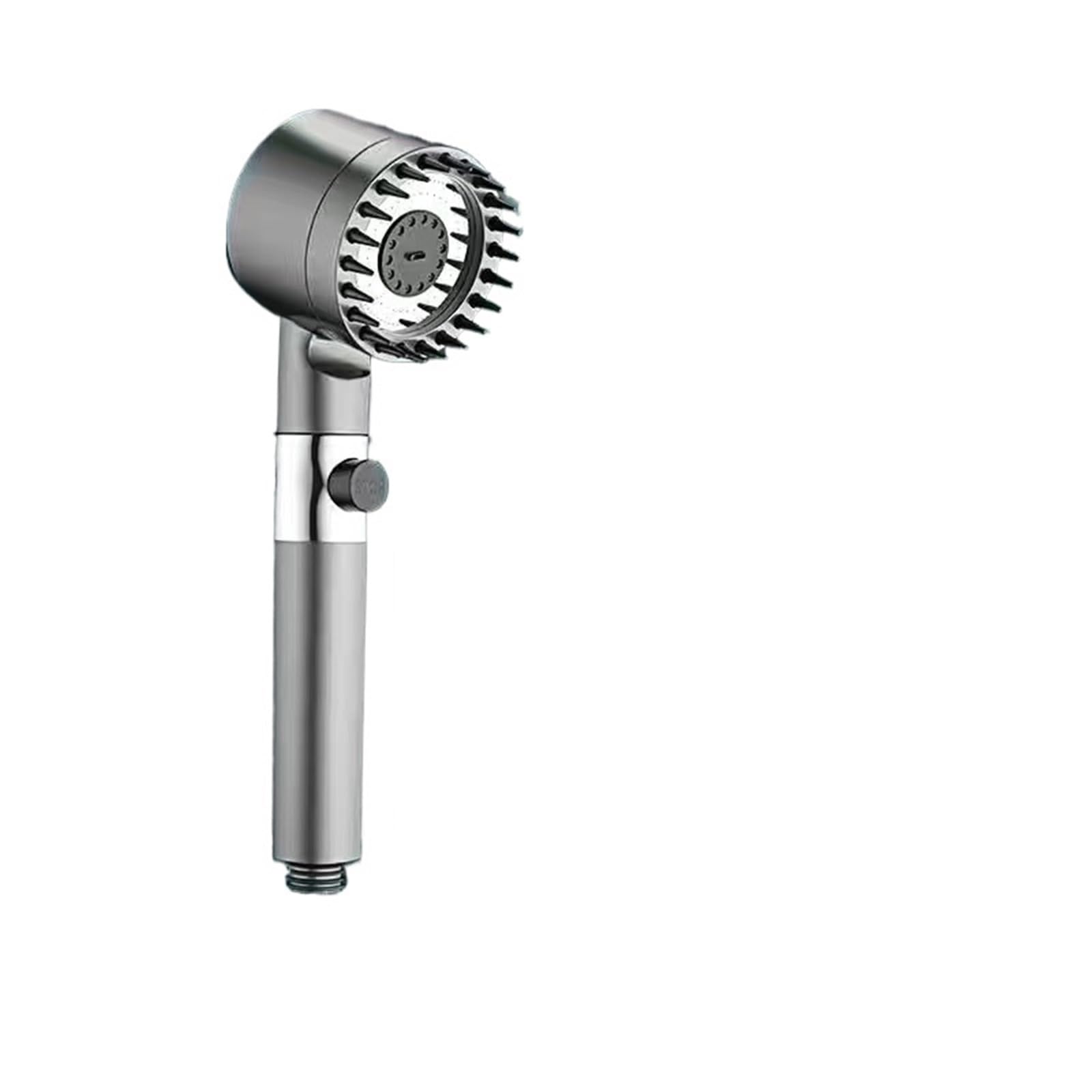 Mdsrfgn Grey Shower Bracket Shower Head Shower Head High Pressurized Filter 3-Mode Adjustable Spray With Massage Brush Rain Faucet Set Bathroom Accessory(Grey Shower Bracket)