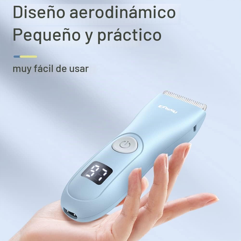 Cortadora de pelo para bebé y niños, profesional y silenciosa | impermeable y recargable, máquina de corte de pelo inalámbrica para niños con pantalla LCD, Hoja de cerámica R, 1 hora de uso