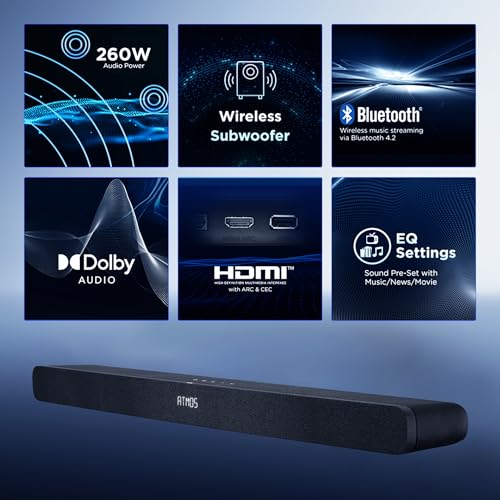 Image of TCL TS8111 2.1 CH Dolby Atmos Sound bar with Dual Built-in Subwoofers, Supporting Bluetooth, HDMI(ARC), Coaxial Input, AUX, USB & Remote Control (Black)