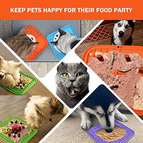 Tdzwin Licking Mat For Dogs, Dog Licking Mat Slow Feeder Dog Bowls, Dog Peanut Butter Lick Pad With Suction Cups For Anxiety Relief Perfect For, Treats, Yogurt With Free Scraper&Brush Bpa Free(4 Pack) #TOP6