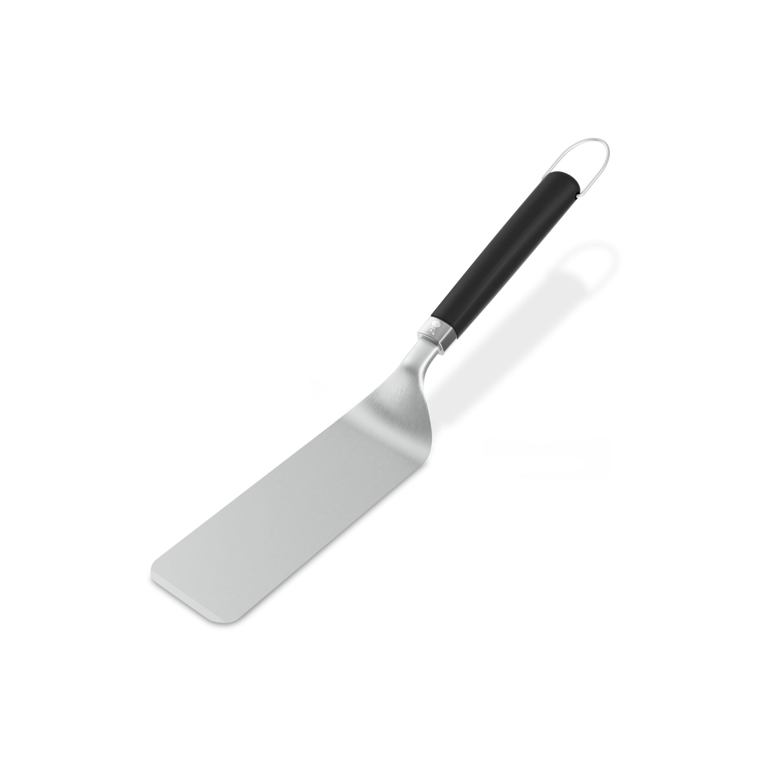 Weber Zestaw łopatek do płyt grillowych – Planchas, 2-częściowy, ze stali nierdzewnej, ze ściętą krawędzią przednią do łatwego przesuwania pod grillowanymi potrawami, kolor srebrny – czarny (3400424)