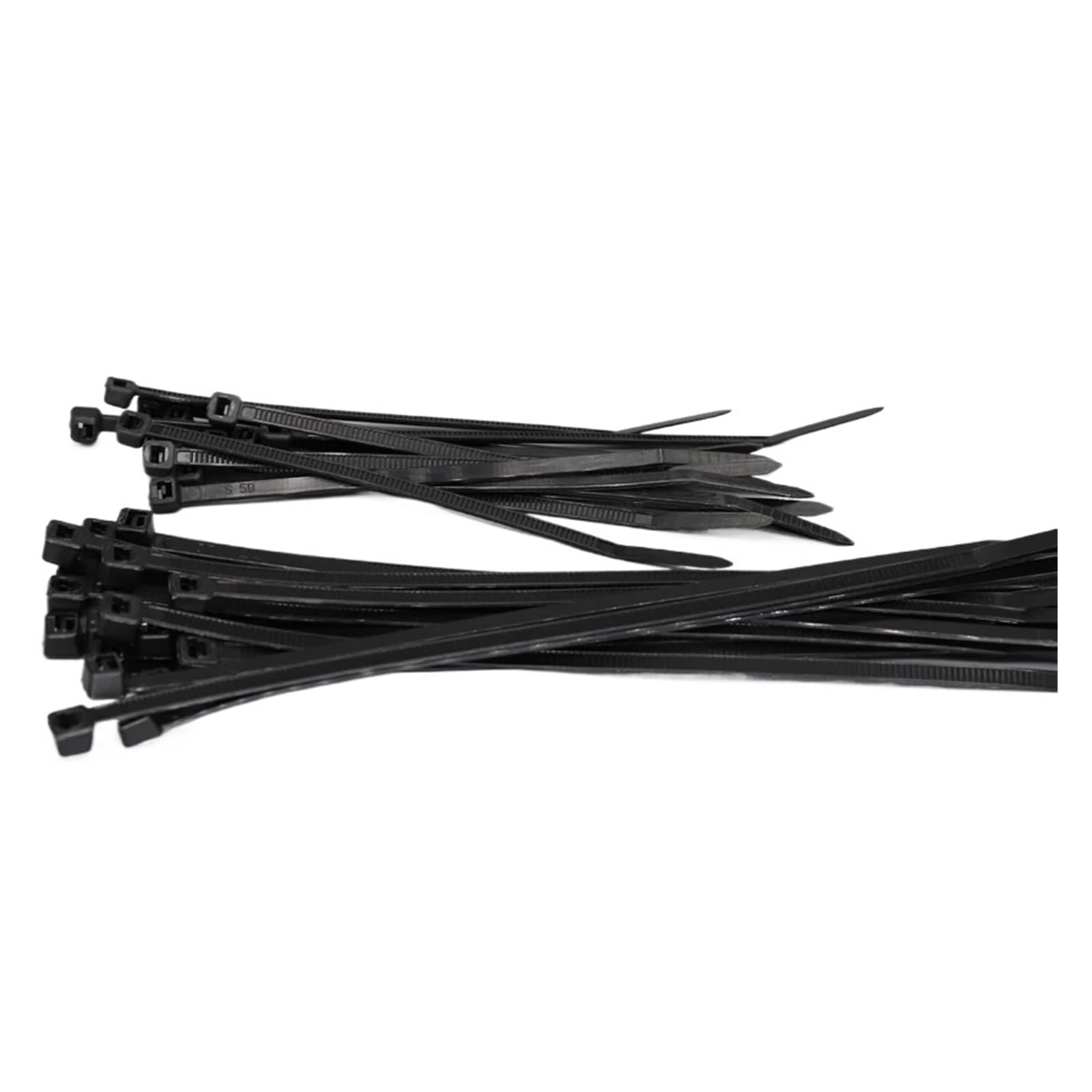 Fascette con cerniera, 5 fascette da 300/350/380/400/430/450/500 mm, larghezza 4,8 mm, colore bianco e nero, in nylon autobloccante, fascette stringicavo lunghe (4,8), 5 x 430 mm, 150 pezzi neri