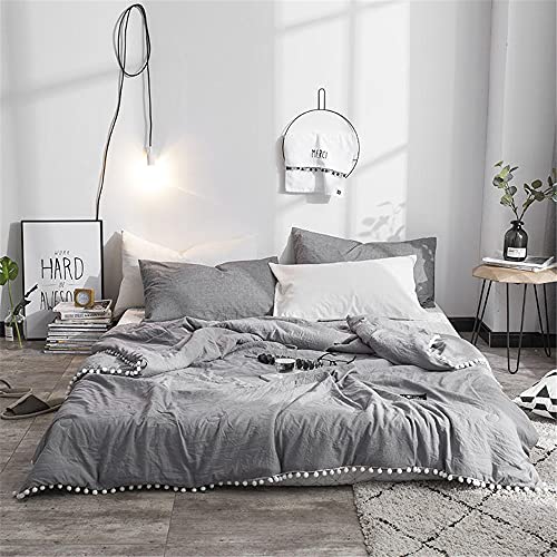 Blatt Tagesdecke Bettüberwurf Gesteppt, Chickwin Seersucker Einfarbig Tagesdecke Schlafzimmer Steppdecke Decke Überwurf Wohnzimmer Sofaüberwurf für Einzelbett (Grau,200x230cm) Cover