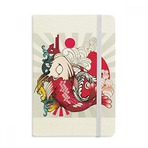 Journal A5 poissons Koi Japon couverture rigide en tissu pour vos notes de bureau et voyage