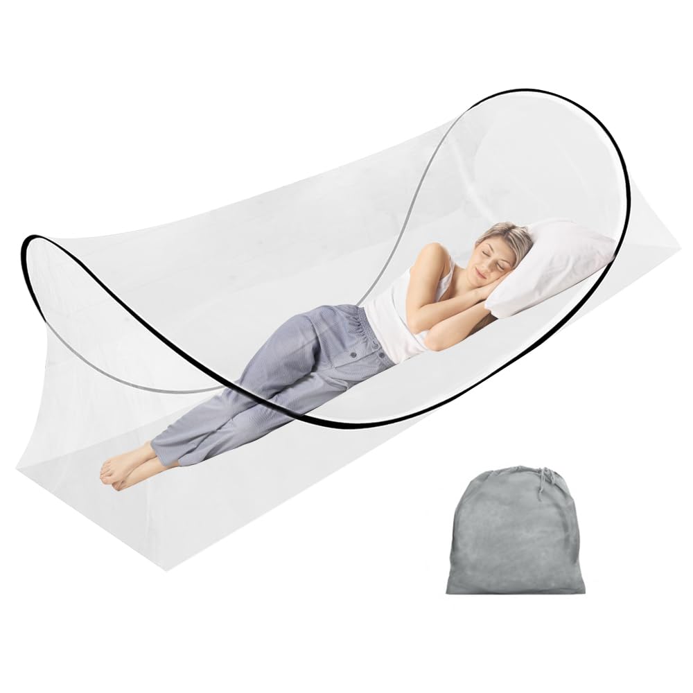 Moustiquaire pliable pop up blanche pour lit contre moustique