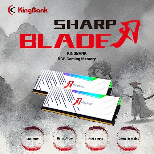 Image of Computer Memory Ram KingBank Hynix A-die RGB DDR5 32GB(2x16GB) 6400MHz 1.4V CL32 for Desktop Computer Game Office