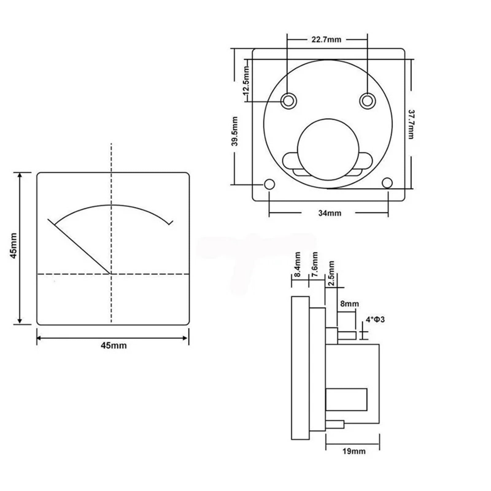 voltímetro, Voltímetro analógico de panel 91L4 AC 0-150V 250V 300V 450V (1 unidad)(450V)