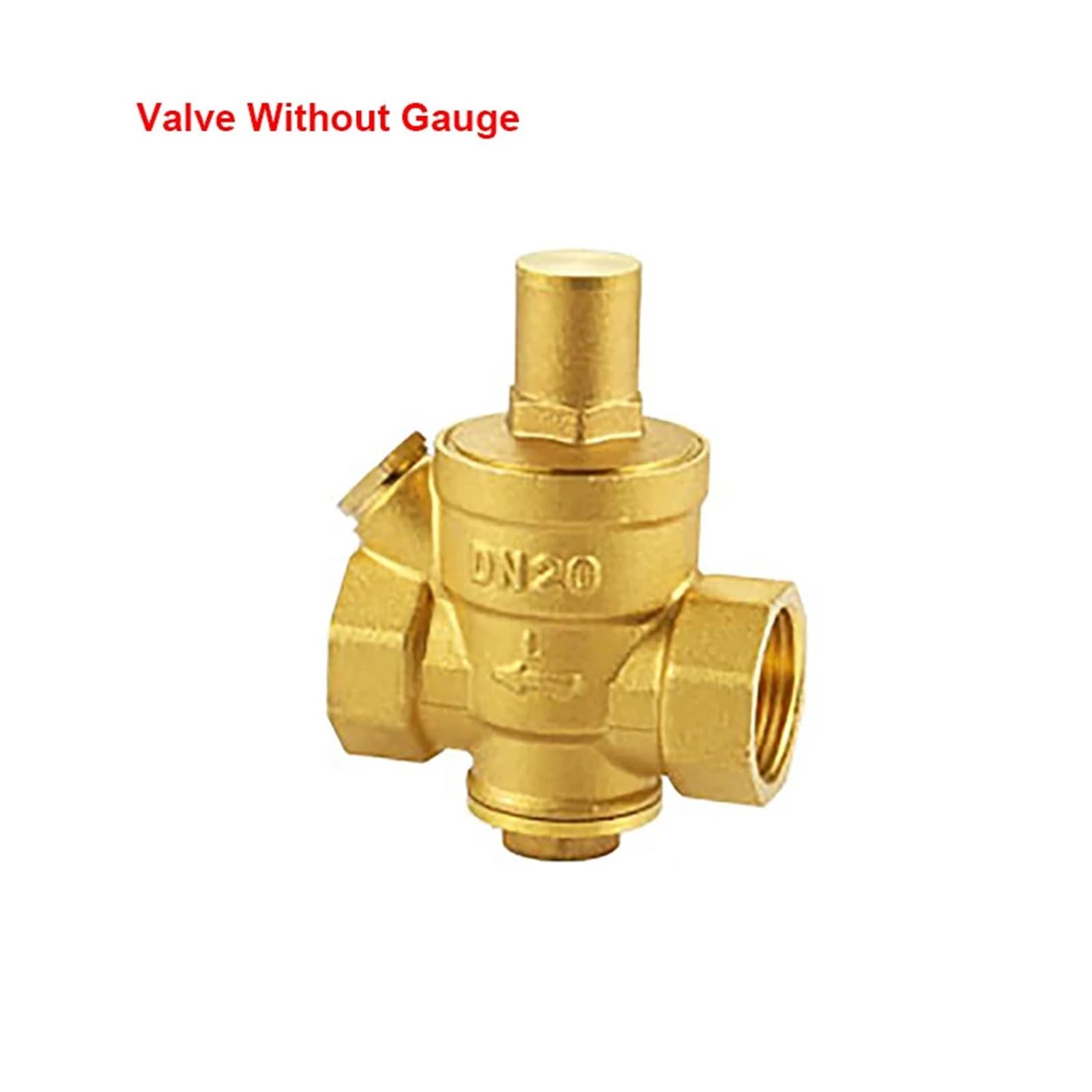 réducteur de pression Vannes de réduction de pression en laiton 1/2" 3/4" 1" Manomètre de pression 1,6 MPa Type réglable for conduites d'eau courante et chauffe-eau(3/4",Valve With Gauge)