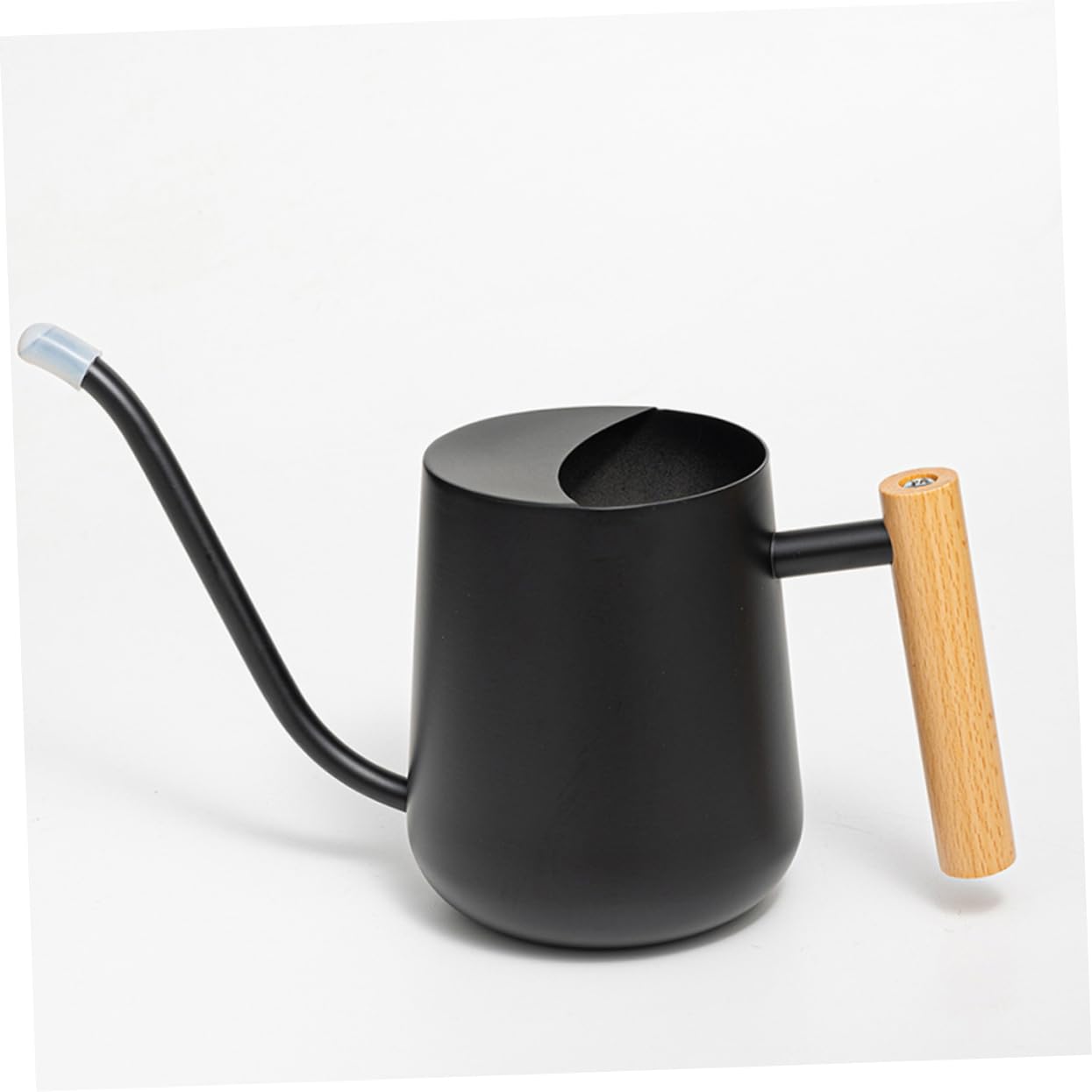 1000ml Annaffiatoio Manico in Legno in Acciaio Inox Nero