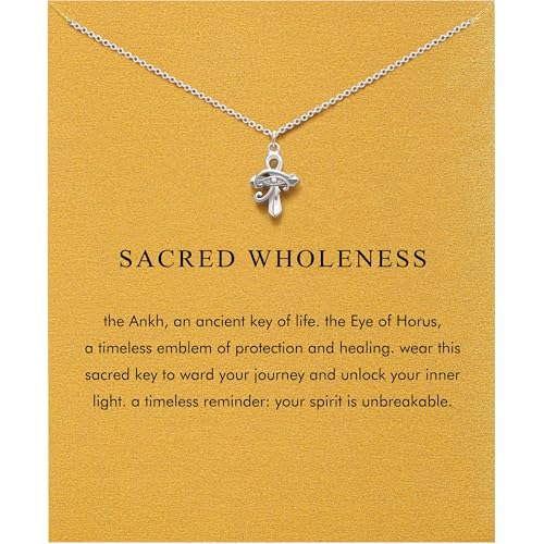 Baydurcan Eye of Horus Necklace Ankh Necklace Egyptian Jewelry for Women