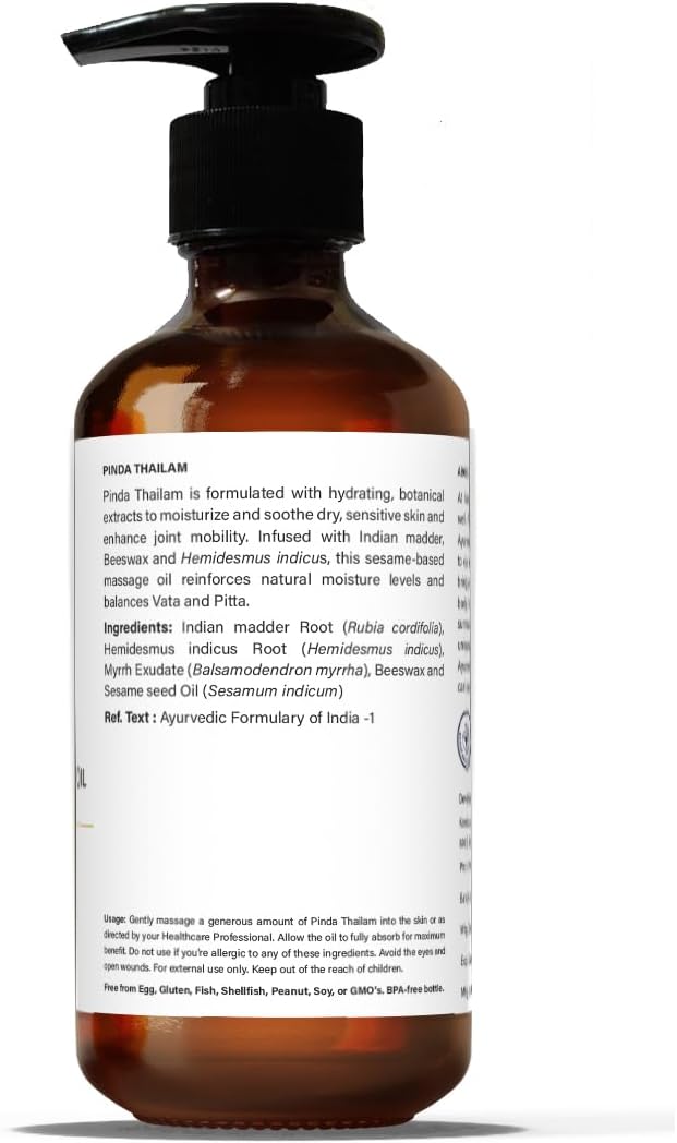 Kerala Ayurveda Phyto Hydration Body Oil (Pinda thailam) - Ayurvedic Massage Oil for Body - Calms Joints, Soothes Skin, Maintains Normal Hydration of Skin & Pacifies Vata and Pitta, 6.8 Fl Oz - Image 2