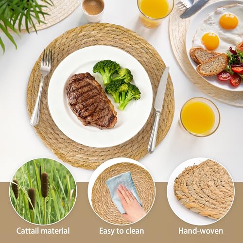 Sets de table ronds en jonc de mer : protégez votre table avec style - 5