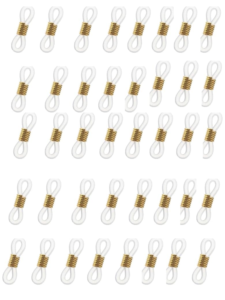 BARBUDDY 40 Pcs Eyeglass Holder Ends,Rubber Metal Ends,Rubber Connectors Ends for Eyeglass Chain/Holder DIY Connector Strap Eyelets Rope-image-44