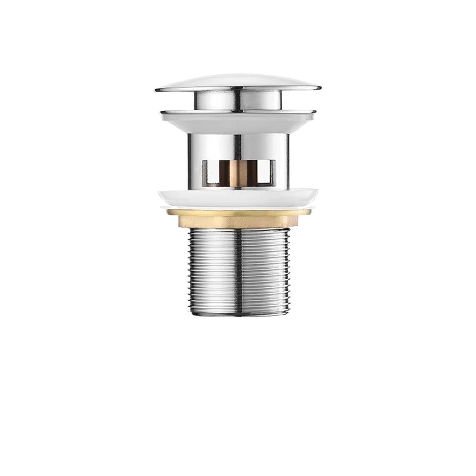 Sink Plug Pop Up Basin Sink Drain Waste Pop Up Stopper Push Button Bathroom Faucet Accessories(Chrome 2)