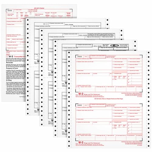 Tops Carbonless Standard W-2 Tax Forms - 4 Part - 8.50 X 5.50 Sheet Size - White - 24 / Pack