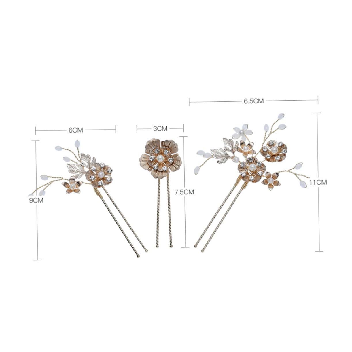 Beavorty 9stücke Teiliges Perlen U-förmige Haarnadeln Mit Strass Eleganter Haarschmuck Für Hochzeiten Und Partys Handgefertigte Braut Haarklammern Für Damen
