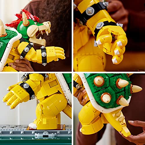 Super Mario The Mighty Bowser 71411, kit di costruzione modello 3D, personaggio snodabile da collezione con piattaforma di battaglia, memorabilia idea regalo per i fan di Super Mario Bros., pesca - Lego - Immagine 3