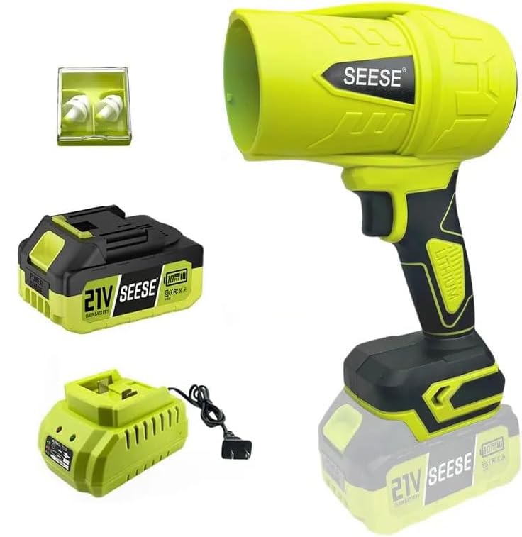 SEESE Turbo Jet Leaf Blower: Cordless Leaf Blower for Yard Leaves, Driveway Sand & Car Drying - 450...