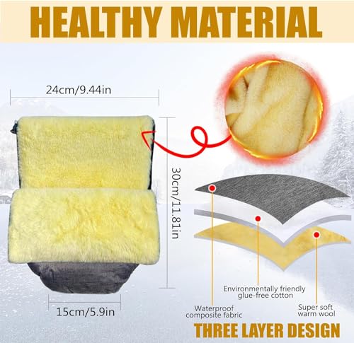 Image of Stroller Hand Muff Pram Hand Warmer for Winter Windproof Cold Weather Hand Gloves Zip Universal Size Anti-Freeze Extra Thick Warm Baby Stroller Gloves
