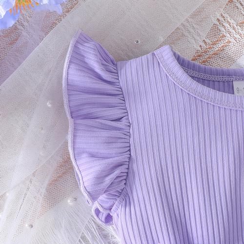 Toddler Baby Girls Tulle Tutu Dress Ruffle Sleeve Fluffy Dresses Cute Summer Sundress for Party Beach Casual4