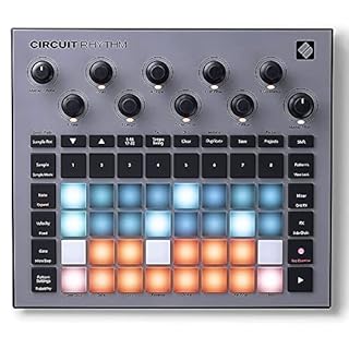 Novation Circuit Rhythm Groovebox Workstation with Standalone Sampler Bundle with Studio Pro Monitor Headphones, 32GB Memory Card, and 2x MIDI Cable