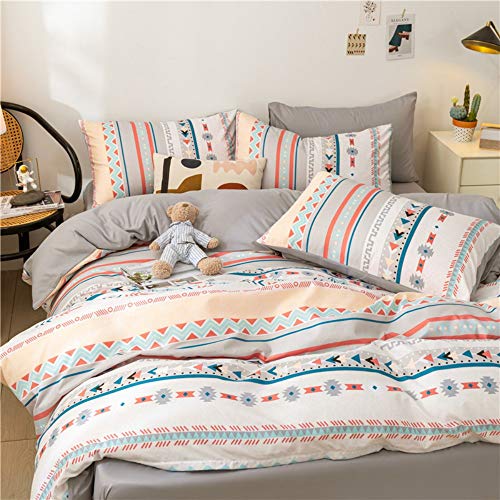 Boho Bedding Set Bohemian Aztec Comforter Cover For Boys Girls Women Teens Colorful Tribal Arrow Dot Striped Duvet Cover Modern Geometric Bedspread Cover Hotel Quality Room Decor Full Size Zipper #TOP3